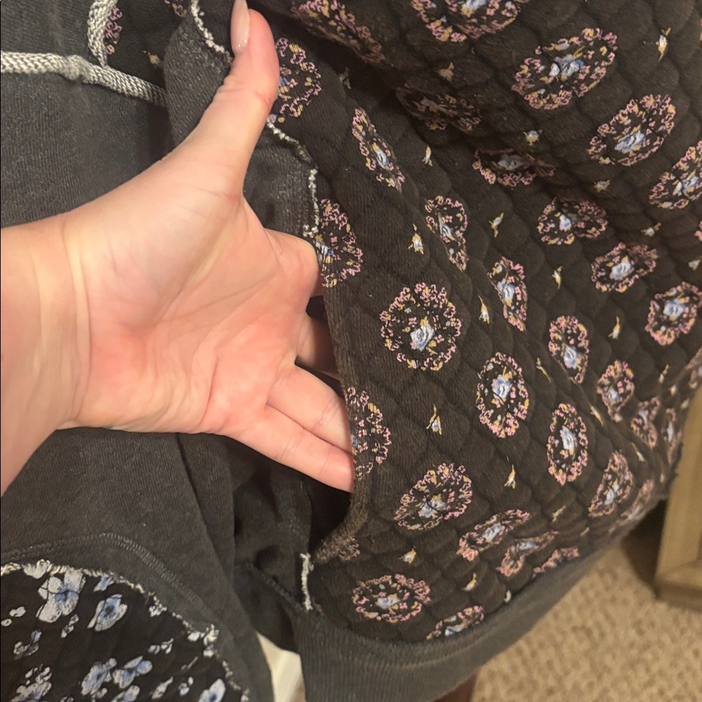 Free People Get Ditsy Hoodie-Charcoal-We The Free - Picture 6 of 8